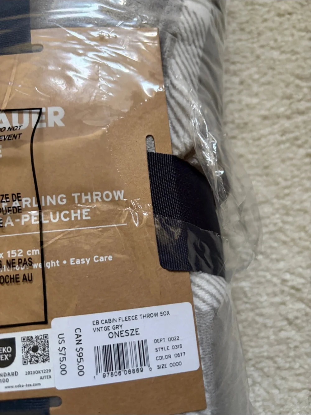 Eddie Bauer Ultra Plush Faux Shearling Throw - Gray and White